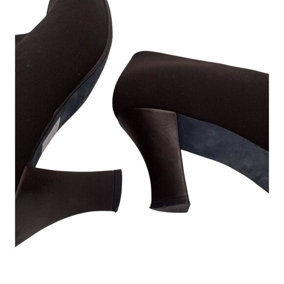 Thierry Rabotin Fabric Leather Chocolate Brown Heels 37 US 6.5 Office Designer - Picture 8 of 8